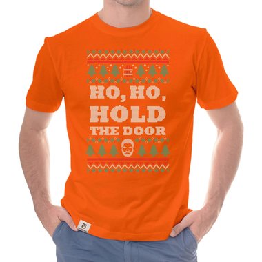 Herren T-Shirt - Ho, Ho, Hold the Door dunkelblau-weiss S