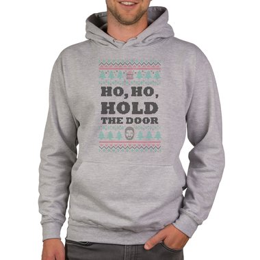 Herren Hoodie - Ho, Ho, Hold the Door dunkelgrau-weiss XS