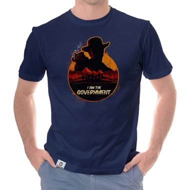 Herren T-Shirt - Wild West Cowboy dunkelblau-dunkelrot S