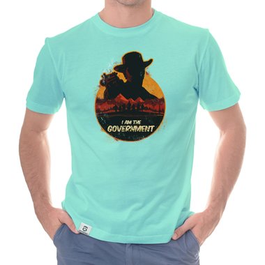 Herren T-Shirt - Wild West Cowboy dunkelblau-dunkelrot S