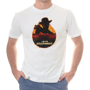 Herren T-Shirt - Wild West Cowboy dunkelblau-dunkelrot S