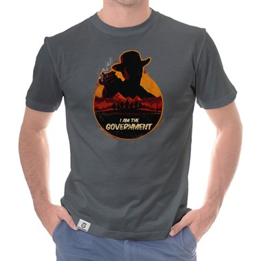 Herren T-Shirt - Wild West Cowboy dunkelblau-dunkelrot S