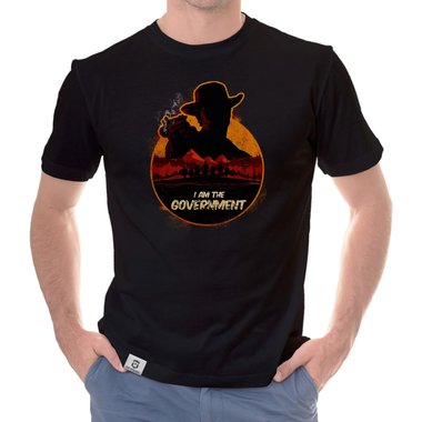 Herren T-Shirt - Wild West Cowboy dunkelblau-dunkelrot S