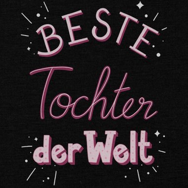 Damen T-Shirt V-Ausschnitt - Beste Tochter der Welt dunkelgrau-rosa XS