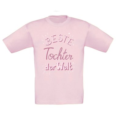 Kinder T-Shirt - Beste Tochter der Welt dunkelblau-rosa 98-104