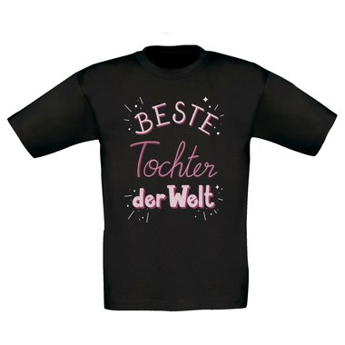 Kinder T-Shirt - Beste Tochter der Welt dunkelblau-rosa 98-104