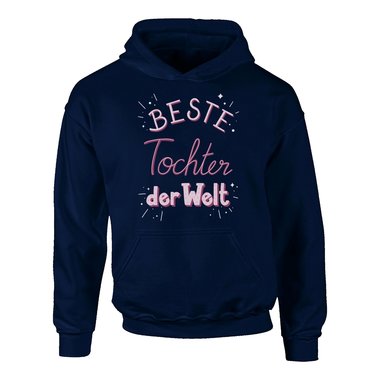 Kinder Hoodie - Beste Tochter der Welt dunkelblau-rosa 98-104