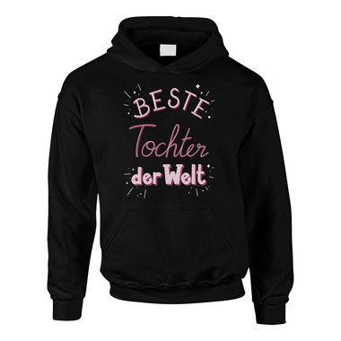 Kinder Hoodie - Beste Tochter der Welt dunkelblau-rosa 98-104