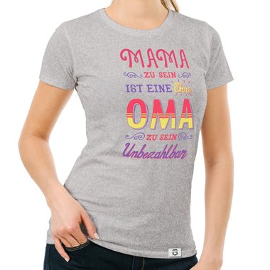 Damen T-Shirt - Oma sein - Unbezahlbar dunkelblau-rot S