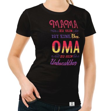 Damen T-Shirt - Oma sein - Unbezahlbar weiss-rot XXL