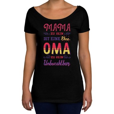 Damen T-Shirt U-Boot-Ausschnitt - Oma sein - Unbezahlbar