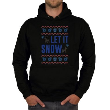 Herren Hoodie - Let it snow schwarz-blau XS