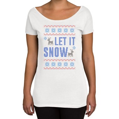 Damen T-Shirt U-Boot-Ausschnitt - Let it snow