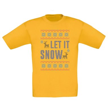 Kinder T-Shirt - Let it snow dunkelblau-blau 98-104