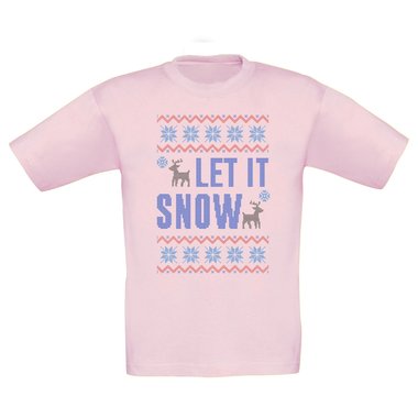 Kinder T-Shirt - Let it snow dunkelblau-blau 98-104