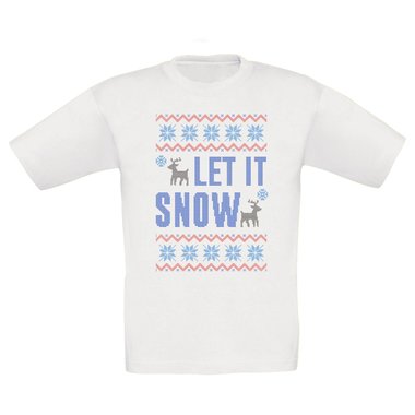 Kinder T-Shirt - Let it snow dunkelblau-blau 98-104