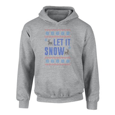 Kinder Hoodie - Let it snow dunkelblau-blau 98-104