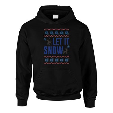 Kinder Hoodie - Let it snow dunkelblau-blau 98-104