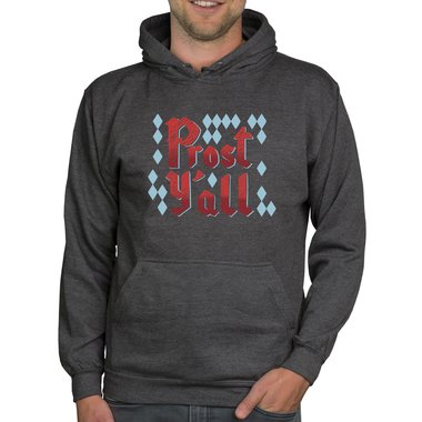 Herren Hoodie - Prost Yall dunkelgrau-rot XS