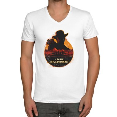 Herren T-Shirt - V-Ausschnitt - Wild West Cowboy