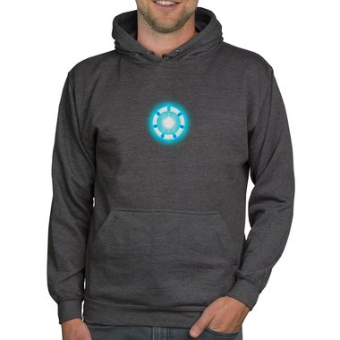 Herren Hoodie - Arc Reactor - Stark dunkelgrau-cyan XS