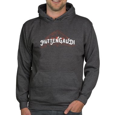 Herren Hoodie - Httengaudi dunkelgrau-weiss XS