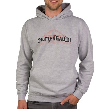 Herren Hoodie - Httengaudi dunkelgrau-weiss XS