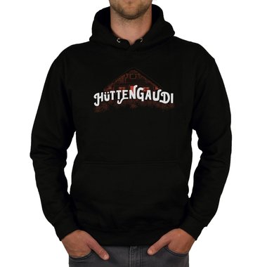 Herren Hoodie - Httengaudi dunkelgrau-weiss XS