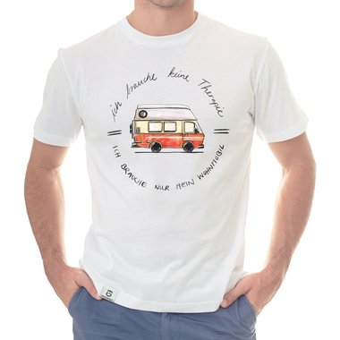 Herren T-Shirt - Ich brauche nur mein Wohnmobil weiss-schwarz 5XL