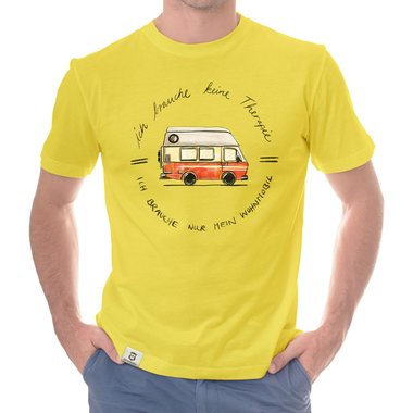 Herren T-Shirt - Ich brauche nur mein Wohnmobil weiss-schwarz 5XL