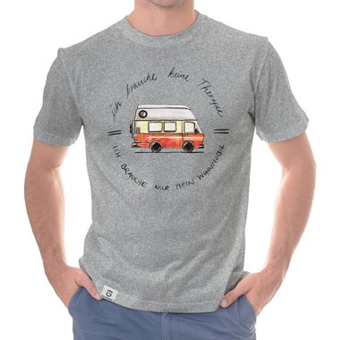 Herren T-Shirt - Ich brauche nur mein Wohnmobil weiss-schwarz 5XL