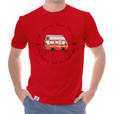 Herren T-Shirt - Ich brauche nur mein Wohnmobil weiss-schwarz 5XL