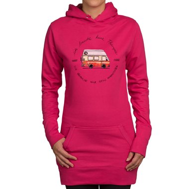 Damen Long Hoodie - Ich brauche nur mein Wohnmobil hellgrau-schwarz XL