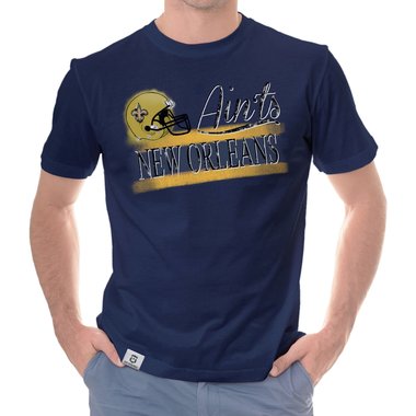 Herren T-Shirt - Aints - New Orleans dunkelblau-gelb S