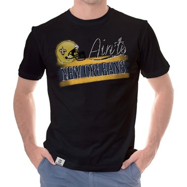 Herren T-Shirt - Aints - New Orleans dunkelblau-gelb S