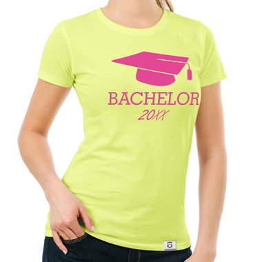 Damen T-Shirt - Bachelor mit Wunschjahr weiss-schwarz XXL