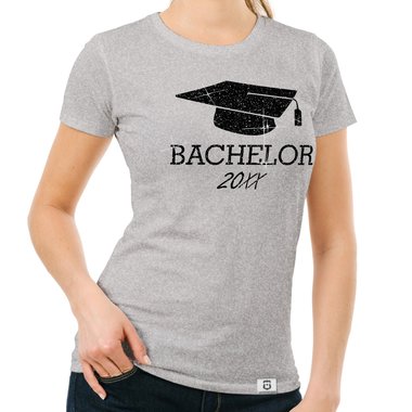 Damen T-Shirt - Bachelor mit Wunschjahr weiss-schwarz XXL