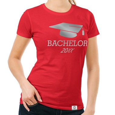 Damen T-Shirt - Bachelor mit Wunschjahr weiss-schwarz XXL