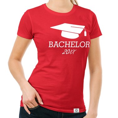 Damen T-Shirt - Bachelor mit Wunschjahr weiss-schwarz XXL