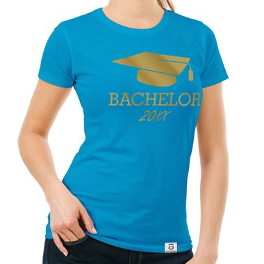 Damen T-Shirt - Bachelor mit Wunschjahr weiss-schwarz XXL