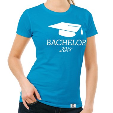 Damen T-Shirt - Bachelor mit Wunschjahr weiss-schwarz XXL