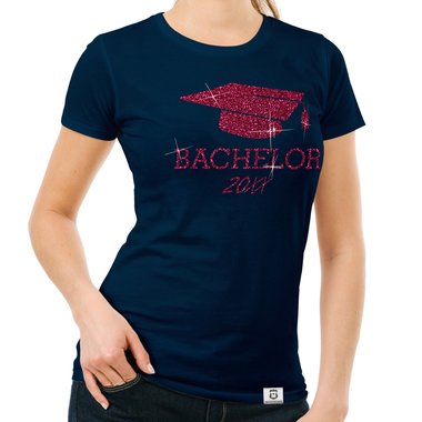 Damen T-Shirt - Bachelor mit Wunschjahr weiss-schwarz XXL