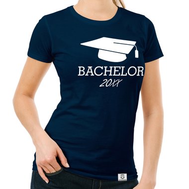 Damen T-Shirt - Bachelor mit Wunschjahr weiss-schwarz XXL