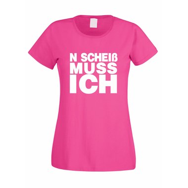 Damen T-Shirt FUN N  Schei muss ich schwarzpink M