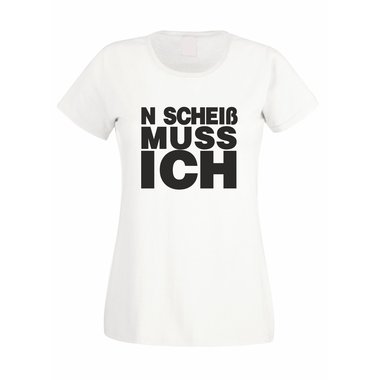 Damen T-Shirt FUN N  Schei muss ich schwarzpink M