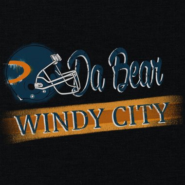 Damen T-Shirt V-Ausschnitt - Da Bear - Windy City weiss-trkis XXL