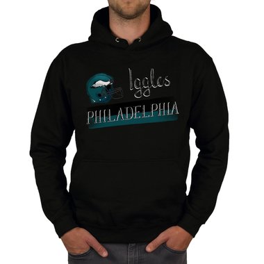 Herren Hoodie - Iggles - Philadelphia schwarz-trkis 5XL