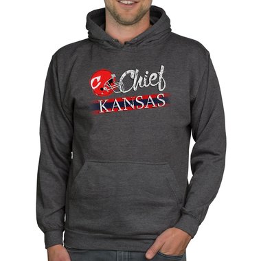 Herren Hoodie - Chief - Kansas schwarz-rot 5XL