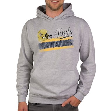 Herren Hoodie - Aints - New Orleans dunkelgrau-gelb XS