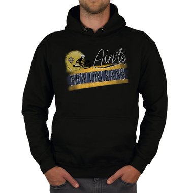 Herren Hoodie - Aints - New Orleans dunkelgrau-gelb XS